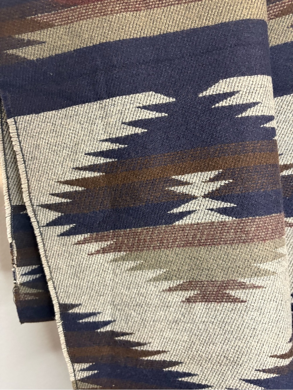 Rue21 Geometric Knit Scarf in Navy, Brown & Cream - Picture 2 of 3